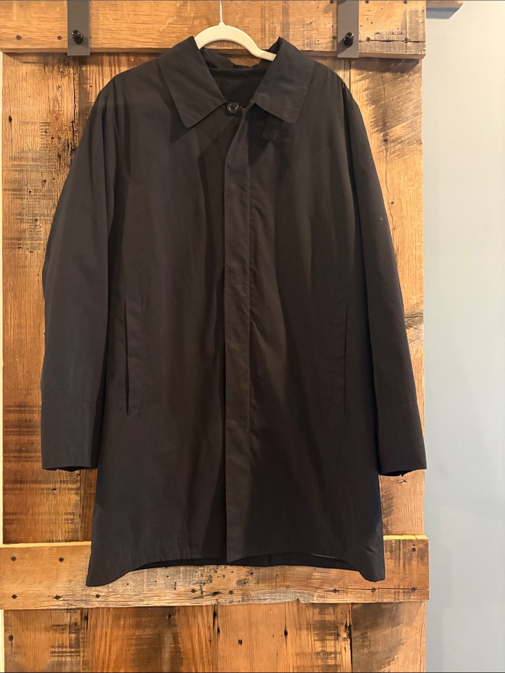 Kenneth Cole New York Black Single-Breasted Trench Coat